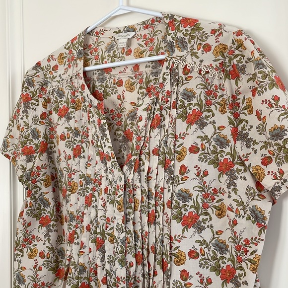 Monsoon London | Floral Short Sleeve Button Down Shirt - size US 12 - Picture 5 of 13